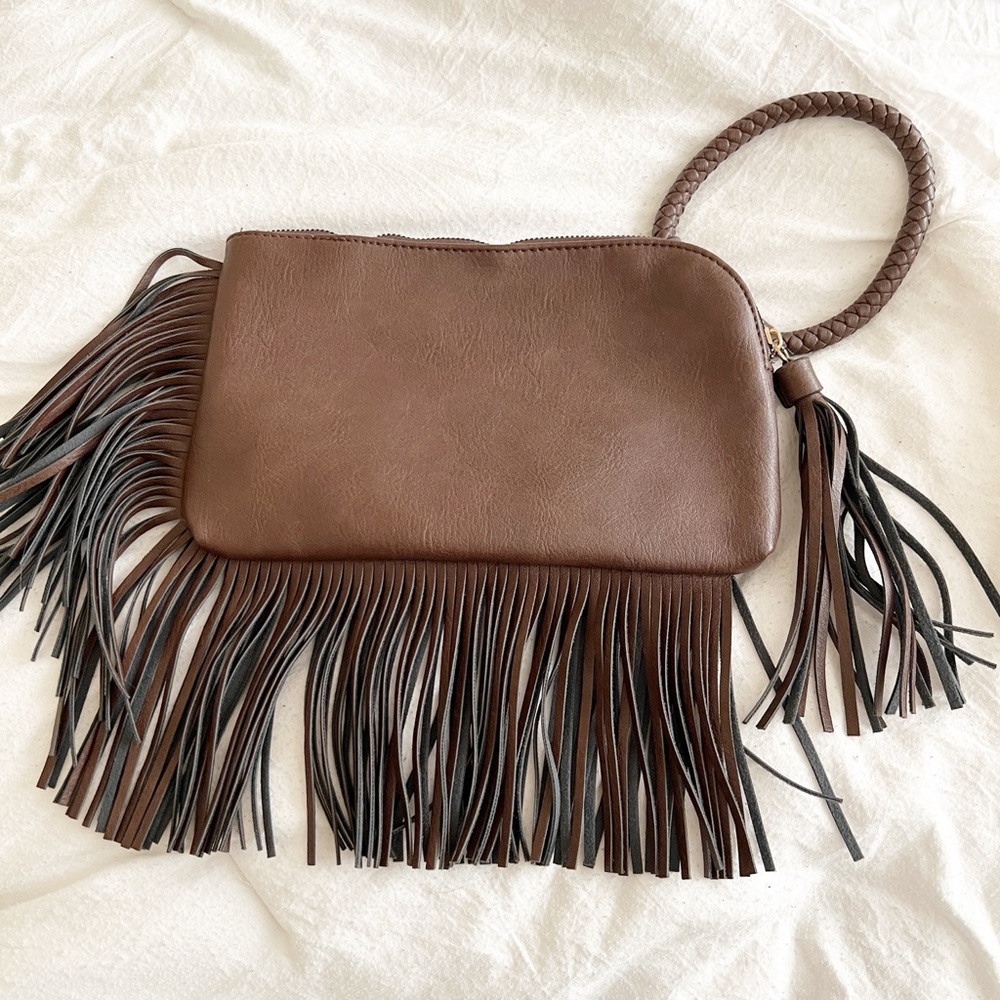 Fringe Clutch Purse Wristlet